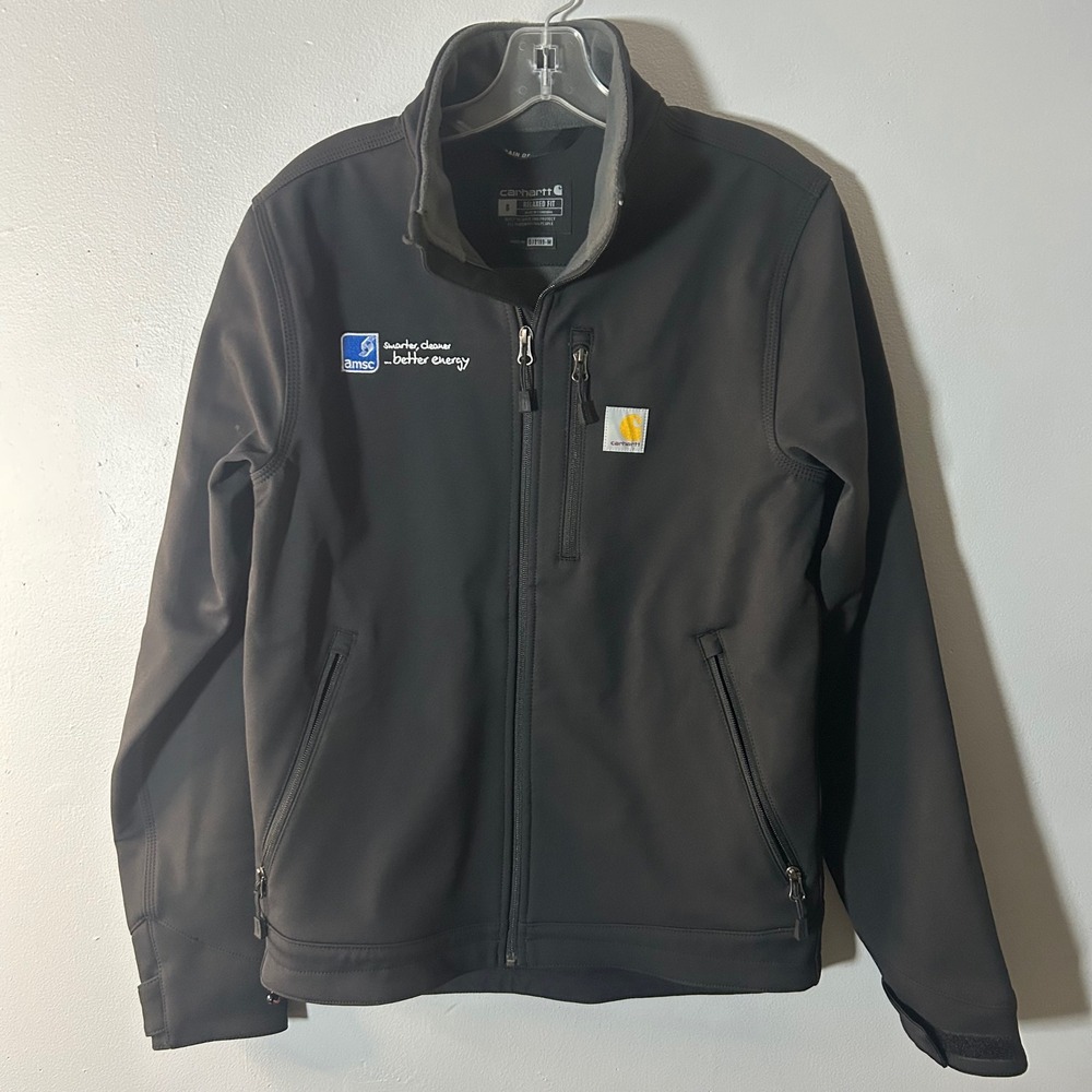Carhartt Men'S amsc logo Black Soft Shell Jacket Rel Fit Size S Rain‎ Defender